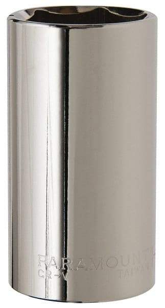 Paramount - 1-1/4", 1/2" Drive, Deep Hand Socket - 6 Points, 3-1/4" OAL, Steel, Chrome Finish - Best Tool & Supply