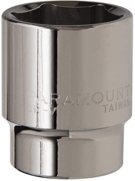 Paramount - 1/2" Drive, Standard Hand Socket - 6 Points, 1-1/2" OAL, Steel, Chrome Finish - Best Tool & Supply