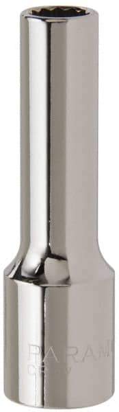 Paramount - 1/2" Drive, Deep Hand Socket - 12 Points, 3-3/32" OAL, Steel, Chrome Finish - Best Tool & Supply