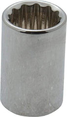 Paramount - 7/16", 1/4" Drive, Standard Hand Socket - 12 Points, 15/16" OAL, Steel, Chrome Finish - Best Tool & Supply