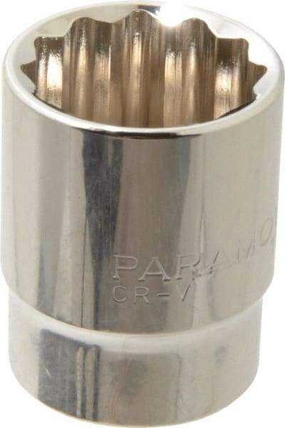 Paramount - 1/2" Drive, Standard Hand Socket - 12 Points, 1-1/2" OAL, Steel, Chrome Finish - Best Tool & Supply