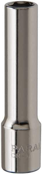 Paramount - 1/4", 1/4" Drive, Deep Hand Socket - 6 Points, 1-15/16" OAL, Steel, Chrome Finish - Best Tool & Supply