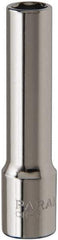 Paramount - 1/4", 1/4" Drive, Deep Hand Socket - 6 Points, 1-15/16" OAL, Steel, Chrome Finish - Best Tool & Supply