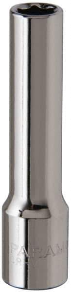 Paramount - 1/4" Drive, Deep Hand Socket - 6 Points, 1-15/16" OAL, Steel, Chrome Finish - Best Tool & Supply