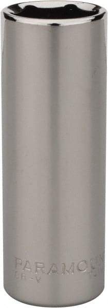 Paramount - 1/2", 1/4" Drive, Deep Hand Socket - 6 Points, 1-15/16" OAL, Steel, Chrome Finish - Best Tool & Supply