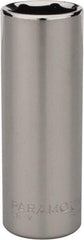 Paramount - 1/2", 1/4" Drive, Deep Hand Socket - 6 Points, 1-15/16" OAL, Steel, Chrome Finish - Best Tool & Supply