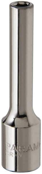 Paramount - 1/4" Drive, Deep Hand Socket - 6 Points, 1-15/16" OAL, Steel, Chrome Finish - Best Tool & Supply