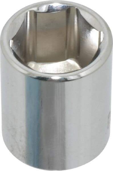 Paramount - 9/16", 1/4" Drive, Standard Hand Socket - 6 Points, 15/16" OAL, Steel, Chrome Finish - Best Tool & Supply