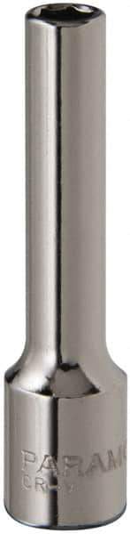 Paramount - 3/16", 1/4" Drive, Deep Hand Socket - 6 Points, 1-15/16" OAL, Steel, Chrome Finish - Best Tool & Supply