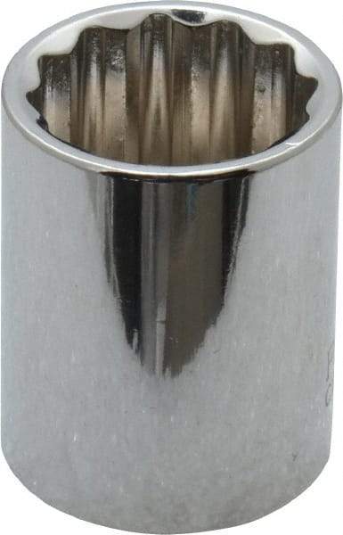 Paramount - 11/16", 3/8" Drive, Standard Hand Socket - 12 Points, 1-3/16" OAL, Steel, Chrome Finish - Best Tool & Supply