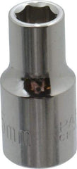 Paramount - 1/4" Drive, Standard Hand Socket - 6 Points, 15/16" OAL, Steel, Chrome Finish - Best Tool & Supply