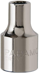 Paramount - 3/8" Drive, Standard Hand Socket - 12 Points, 1-15/16" OAL, Steel, Chrome Finish - Best Tool & Supply