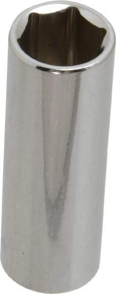 Paramount - 1/4" Drive, Deep Hand Socket - 6 Points, 1-15/16" OAL, Steel, Chrome Finish - Best Tool & Supply