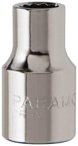 Paramount - 5/16", 3/8" Drive, Standard Hand Socket - 12 Points, 1-3/16" OAL, Steel, Chrome Finish - Best Tool & Supply