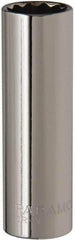 Paramount - 11/16", 1/2" Drive, Deep Hand Socket - 12 Points, 3-3/32" OAL, Steel, Chrome Finish - Best Tool & Supply