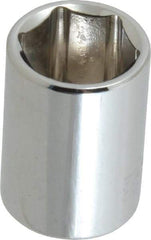 Paramount - 1/4" Drive, Standard Hand Socket - 6 Points, 15/16" OAL, Steel, Chrome Finish - Best Tool & Supply