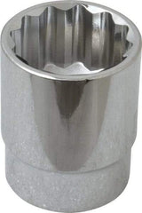 Paramount - 1", 1/2" Drive, Standard Hand Socket - 12 Points, 1-1/2" OAL, Steel, Chrome Finish - Best Tool & Supply