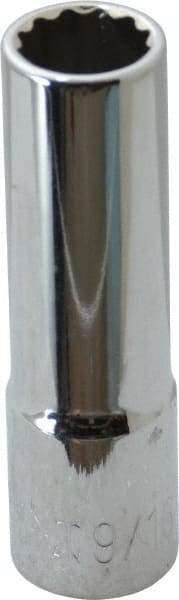 Paramount - 9/16", 1/2" Drive, Deep Hand Socket - 12 Points, 3-3/32" OAL, Steel, Chrome Finish - Best Tool & Supply