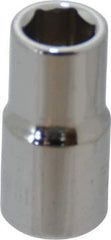 Paramount - 1/4" Drive, Standard Hand Socket - 6 Points, 15/16" OAL, Steel, Chrome Finish - Best Tool & Supply