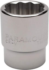 Paramount - 15/16", 1/2" Drive, Standard Hand Socket - 12 Points, 1-1/2" OAL, Steel, Chrome Finish - Best Tool & Supply