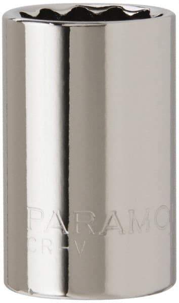 Paramount - 11/16", 1/2" Drive, Standard Hand Socket - 12 Points, 1-1/2" OAL, Steel, Chrome Finish - Best Tool & Supply