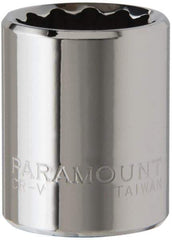 Paramount - 1/4" Drive, Standard Hand Socket - 12 Points, 15/16" OAL, Steel, Chrome Finish - Best Tool & Supply