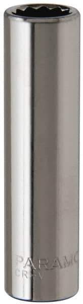 Paramount - 11/32", 1/4" Drive, Deep Hand Socket - 12 Points, 1-15/16" OAL, Steel, Chrome Finish - Best Tool & Supply