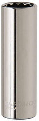 Paramount - 7/16", 1/4" Drive, Deep Hand Socket - 12 Points, 1-15/16" OAL, Steel, Chrome Finish - Best Tool & Supply