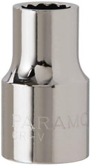 Paramount - 1/2" Drive, Standard Hand Socket - 12 Points, 1-1/2" OAL, Steel, Chrome Finish - Best Tool & Supply