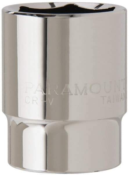 Paramount - 1/2" Drive, Standard Hand Socket - 6 Points, 1-1/2" OAL, Steel, Chrome Finish - Best Tool & Supply