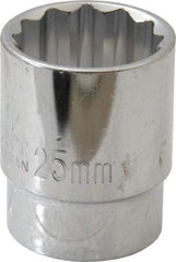 Paramount - 1/2" Drive, Standard Hand Socket - 12 Points, 1-1/2" OAL, Steel, Chrome Finish - Best Tool & Supply