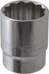 Paramount - 1/2" Drive, Standard Hand Socket - 12 Points, 1-1/2" OAL, Steel, Chrome Finish - Best Tool & Supply