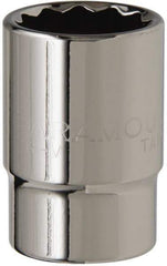 Paramount - 1/2" Drive, Standard Hand Socket - 12 Points, 1-1/2" OAL, Steel, Chrome Finish - Best Tool & Supply