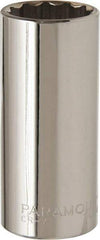 Paramount - 1", 1/2" Drive, Deep Hand Socket - 12 Points, 3-3/32" OAL, Steel, Chrome Finish - Best Tool & Supply