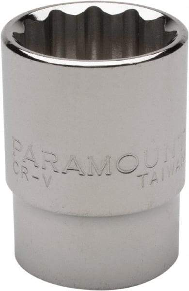 Paramount - 7/8", 1/2" Drive, Standard Hand Socket - 12 Points, 1-1/2" OAL, Steel, Chrome Finish - Best Tool & Supply