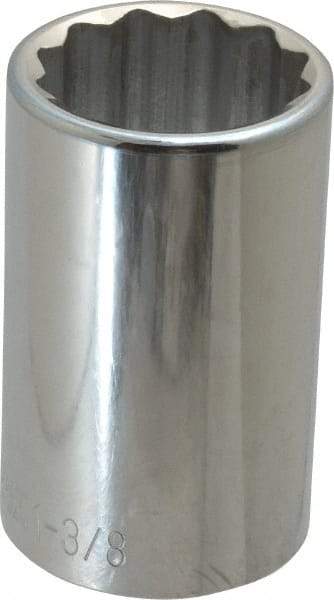 Paramount - 1-3/8", 1/2" Drive, Deep Hand Socket - 12 Points, 3-1/2" OAL, Steel, Chrome Finish - Best Tool & Supply