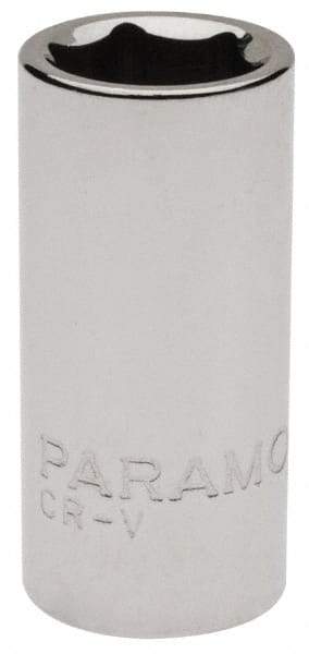 Paramount - 1/4" Drive, Standard Hand Socket - 6 Points, 15/16" OAL, Steel, Chrome Finish - Best Tool & Supply