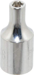 Paramount - 1/8", 1/4" Drive, Standard Hand Socket - 6 Points, 15/16" OAL, Steel, Chrome Finish - Best Tool & Supply