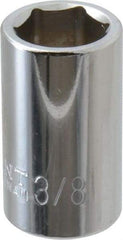 Paramount - 3/8", 1/4" Drive, Standard Hand Socket - 6 Points, 15/16" OAL, Steel, Chrome Finish - Best Tool & Supply