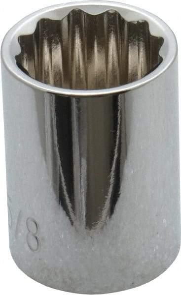 Paramount - 5/8", 3/8" Drive, Standard Hand Socket - 12 Points, 1-3/16" OAL, Steel, Chrome Finish - Best Tool & Supply