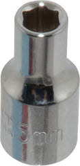 Paramount - 1/4" Drive, Standard Hand Socket - 6 Points, 15/16" OAL, Steel, Chrome Finish - Best Tool & Supply