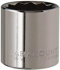 Paramount - 7/8", 3/8" Drive, Standard Hand Socket - 12 Points, 1-3/16" OAL, Steel, Chrome Finish - Best Tool & Supply