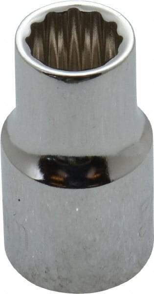 Paramount - 3/8" Drive, Standard Hand Socket - 12 Points, 1-3/16" OAL, Steel, Chrome Finish - Best Tool & Supply