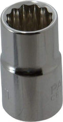 Paramount - 3/8" Drive, Standard Hand Socket - 12 Points, 1-3/16" OAL, Steel, Chrome Finish - Best Tool & Supply