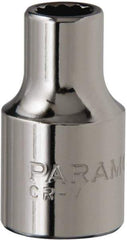 Paramount - 3/8" Drive, Standard Hand Socket - 12 Points, 1-3/16" OAL, Steel, Chrome Finish - Best Tool & Supply