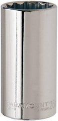 Paramount - 3/8" Drive, Deep Hand Socket - 12 Points, 2-1/2" OAL, Steel, Chrome Finish - Best Tool & Supply