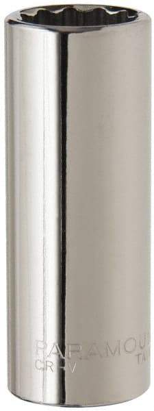 Paramount - 3/8" Drive, Deep Hand Socket - 12 Points, 2-1/2" OAL, Steel, Chrome Finish - Best Tool & Supply