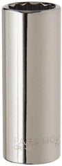 Paramount - 3/8" Drive, Deep Hand Socket - 12 Points, 2-1/2" OAL, Steel, Chrome Finish - Best Tool & Supply