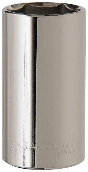 Paramount - 1", 3/8" Drive, Deep Hand Socket - 6 Points, 2-1/2" OAL, Steel, Chrome Finish - Best Tool & Supply