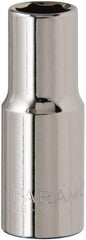 Paramount - 3/8", 3/8" Drive, Deep Hand Socket - 6 Points, 1-15/16" OAL, Steel, Chrome Finish - Best Tool & Supply